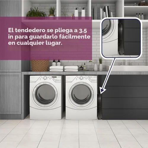 Vista 6 de BLACK+DECKER Organizador de lavandería extensible/plegable para secar ropa. Esencial para campamento/remolques o cualquier lugar donde seque la ropa