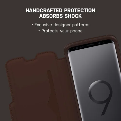 Vista 7 de OTTERBOX STRADA SERIES - Funda para Samsung Galaxy S9 - Embalaje al por menor - ESPRESSO (marrón oscuro/cuero marrón desgastado)