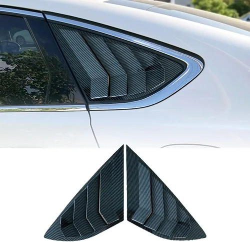 Vista 7 de Rejilla ABS para ventana lateral trasera, embellecedor de ventilación, cubierta de persianas para Ford Fusion 2013 2014 2015 2016 2017 2018 2019