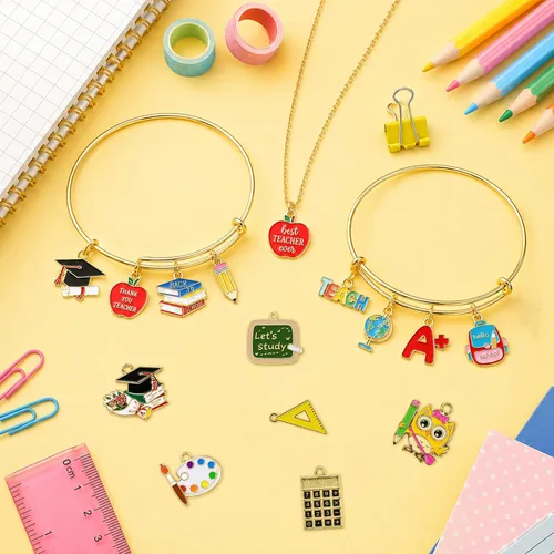 Vista 5 de Dijes de aleación esmaltada para playa, viaje, collar, pulsera, bricolaje, carft, pulsera de deocración, collar, manualidades, accesorios
