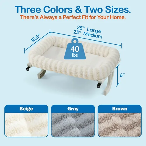 Vista 5 de Zakkart Mellow - Hamaca completa para gatos para alféizar de ventana Beige
