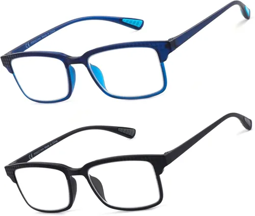 Vista 12 de CARA Premium 2 Pack Gafas de Lectura Progresivas Multifocales, Marco TR90 Ligero Anti-luz Azul para Computadora, Estándar para Rango de Distancia