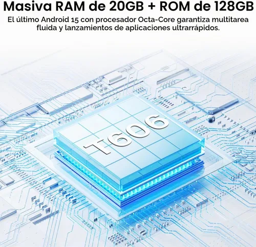Vista 2 de ECOPAD Tablet Android 15 de 11 pulgadas con teclado, 20 GB de RAM 128 GB de ROM (2 TB TF Expand), procesador Octa-Core, WiFi 6, batería de 8000 mAh