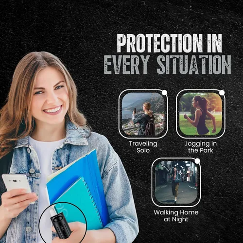 Vista 6 de Police Magnum Alarma de seguridad personal y spray de pimienta Combo de autodefensa para mujeres, sirena ruidosa de 135 db con luz y máxima fuerza