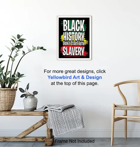 Vista 6 de Black History - Arte de pared afroamericano para hombres y mujeres, regalos afroamericanos, orgullo negro, cultura histórica BLM, bandera afro BLM