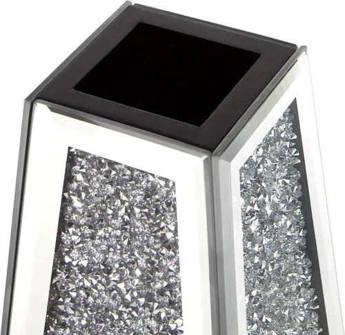 Vista 9 de SHYFOY - Juego de 2 jarrones con espejo de diamante triturado plateado, no pueden contener agua Floreros de cristal, decoración del hogar
