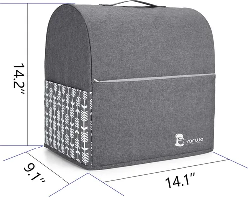 Vista 6 de Yarwo - Cubierta para mezclador compatible con KitchenAid de 4,5 qt y todos los modelos de 5 qt, cubierta protectora contra el polvo con asa Gris