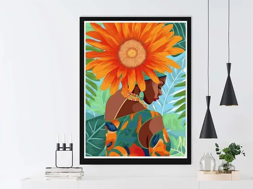Vista 2 de VAIIEYO Pintura acrílica por números para adultos, mujeres africanas, afroamericanas, kit de pintura al óleo, lienzo, cuadros de dibujo con pinceles