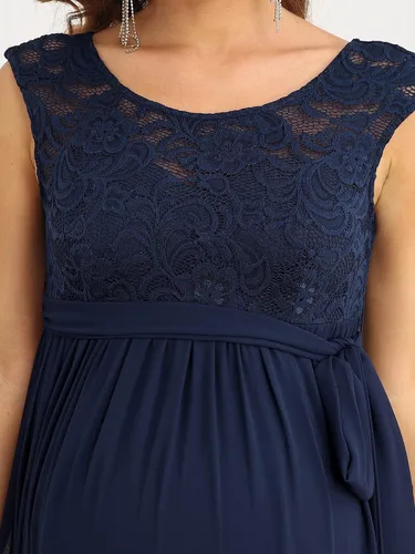 Vista 5 de Ever-Pretty Vestido largo de maternidad con cuello en V y manga casquillo para mujer 20884