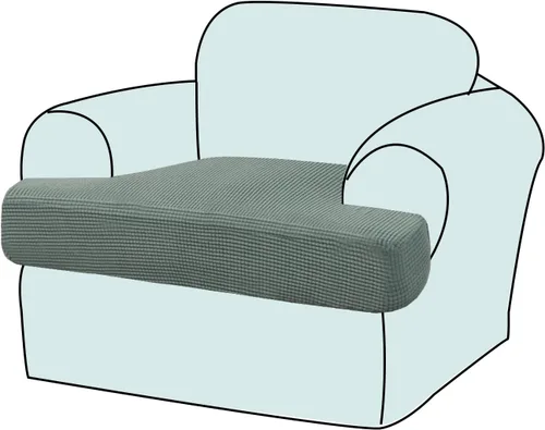 Vista 9 de Funda elástica para sillón con cojín en forma de T, funda de cojín individual para cojín de silla en forma de T, protector de tela jacquard gruesa