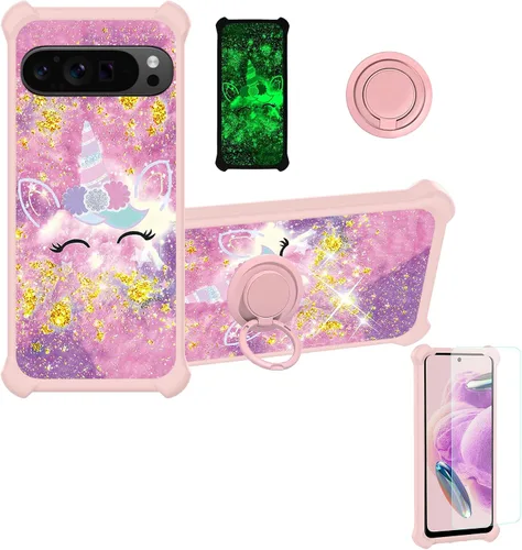 Vista 31 de jioeuinly JSF-DJS - Funda compatible con Nothing Phone 2a con protector de pantalla de vidrio templado, policarbonato duro + silicona suave, soporte