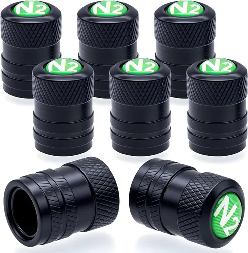 Vista 10 de 4 piezas de tapas de válvula de rueda con forma de punta, tapa de aire de aluminio para automóviles, cubiertas universales de válvula de rueda a