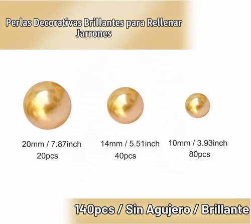 Vista 4 de 140 perlas para relleno de jarrón, sin agujero, cuentas de maquillaje para jarrón, cuentas de maquillaje para soporte de brochas para decoración