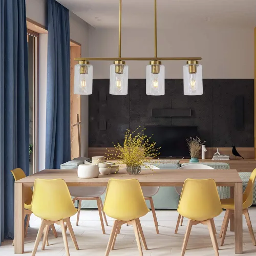 Vista 4 de TODOLUZ Pantalla de cristal transparente para lámpara de iluminación de isla de cocina