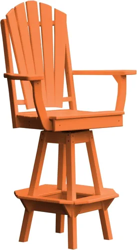 Vista 3 de Poly Lumber Adirondack - Silla giratoria de bar con brazos, color azul Aruba Azul (Aruba Blue)