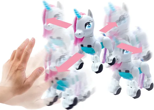 Vista 7 de LEXiBOOK Power Unicorn- Mi primer unicornio inteligente en entrenar, programable con control remoto, función de entrenamiento y control de gestos