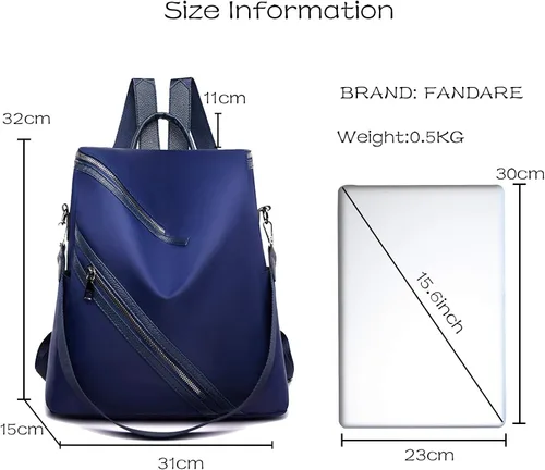 Vista 7 de FANDARE Mochila para mujer, bolsos de hombro de moda, mochila escolar para niña, mochila para mujer, mochila para trabajo universitario, viajes