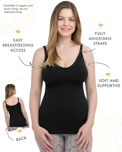 Vista 2 de Kindred Bravely Simply Sublime - Camiseta sin mangas de maternidad y lactancia con brasier integrado