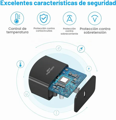 Vista 2 de Cargador USB C súper rápido, cargador tipo C bloque de carga rápida con cable tipo C a C de 6 pies para Galaxy S25 Negro