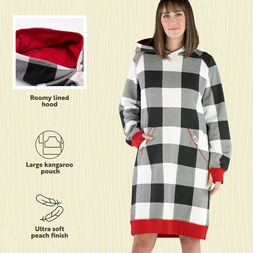 Vista 142 de Lazy One Sudadera con capucha de gran tamaño, ropa de dormir cómoda, vestido de suéter para mujer