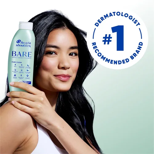 Vista 3 de Head & Shoulders - Champú y acondicionador anticaspa 2 en 1, BARE Pure Clean, paquete doble, 1% de piritiona de zinc, cuidado del cuero cabelludo