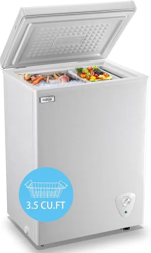 Vista 11 de WANAI Congelador de Arcón 3.5 Pies Cúbicos Pequeño Profundo Puerta Superior Mini con Canasta Removible, Bajo Ruido, 7 Temperaturas Ajustables