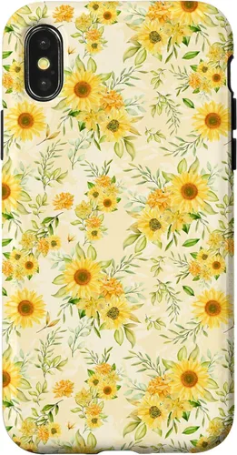 Vista 5 de Cute Sunflower Pattern Yellow Pastel Flower Case for iPhone 16