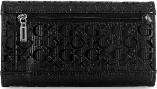 Vista 2 de GUESS Bolso de mano Ellison Slim con logotipo para mujer, Estampado negro floral