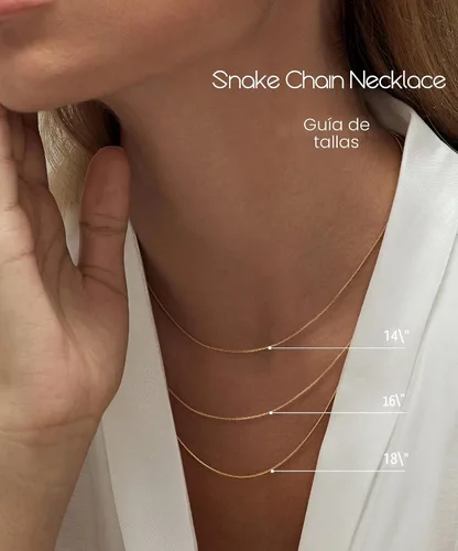 Vista 6 de DEARMAY - Collares de oro bañado de 14 quilates para mujer, delicado collar de gargantilla de espiga de oro, collar de serpiente en capas finas