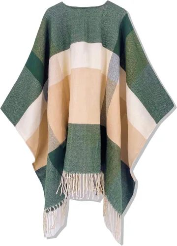 Vista 97 de Moss Rose Chal de viaje para mujer, capa tipo poncho de frente abierto para otoño e invierno