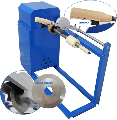 Vista 2 de TECHTONGDA Cortadora de rollos de papel de aluminio eléctrica Cortadora de rollos de estampado en caliente Máquina de corte de vinilo PU para rollos