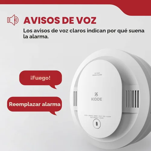Vista 3 de Kidde - Detector de humo, funciona con batería de 10 años, 20SD10-V, 1 paquete