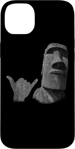 Vista 15 de Funny Easter Island Rapa NUI Moai Statue Surfer Shaka Sign Case for iPhone 16