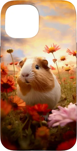 Vista 6 de Carcasa para iPhone 16 con diseño de conejillos de indias y flores para amantes de mascotas exóticas