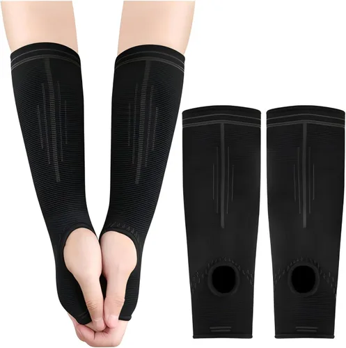 Vista 7 de ROOCHKD Mangas de brazo de voleibol para pasar el antebrazo, protector de brazo de compresión para niños y adultos
