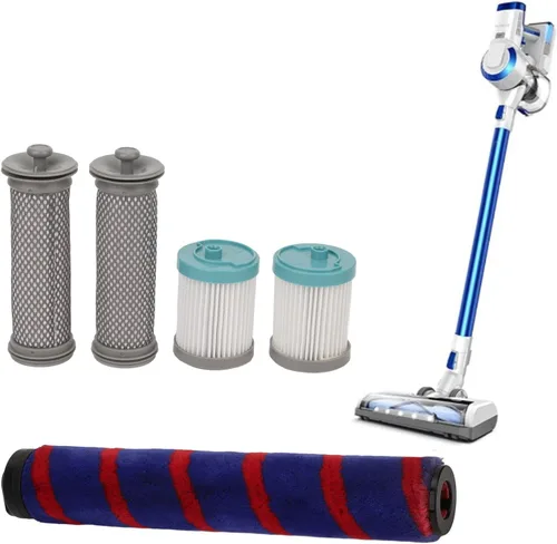 Vista 2 de Fdit Kit de filtro de vacío, rollo de cepillo de repuesto para ECOVACS TEK, A10, A11, EA10