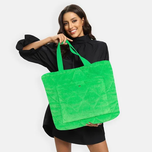 Vista 7 de mikahki Large Tote Bag for Women, Corduroy Tote Bags Women Travel Bags Handbags Shoulder Bag for Gym, Work, Travel