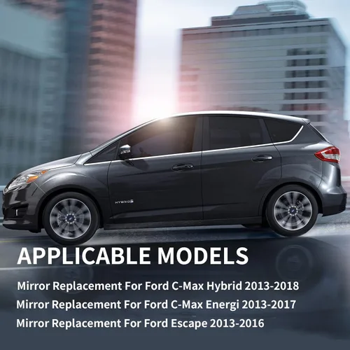 Vista 6 de Espejo lateral del conductor de repuesto para Ford C-Max Hybrid 2013-2018, C-Max Energi 2013-2017, Escape 2013-2016, espejo retrovisor lateral