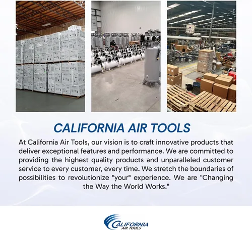 Vista 6 de California Air Tools 2010ALFC Compresor de aire ultrasilencioso y sin aceite de 1.0 HP, tanque de aluminio de 2 galones, nivel de ruido de 60 dBA