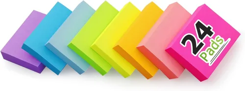 Vista 5 de Winner Aura Sticky Notes - Almohadillas autoadhesivas de colores brillantes de 1.5 x 2 pulgadas, 8 blocs por paquete, 100 hojas/bloc, total de 800