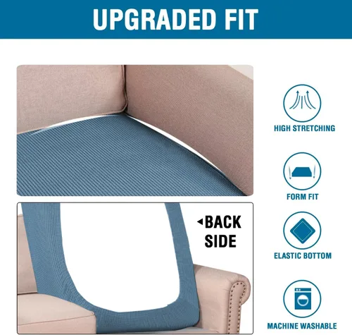 Vista 597 de H.VERSAILTEX Fundas de Cojín de Asiento Individuales Super Elásticas Fundas de Sofá Fundas de Cojín de Sofá Fundas Deslizables Juegos Tela de Sarga
