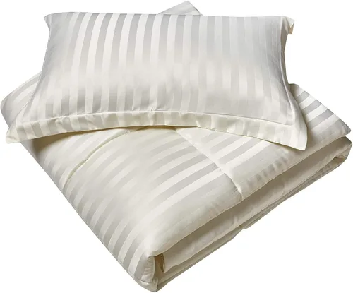 Vista 3 de kathy ireland Home Essentials - Edredón de verano refrescante, edredón reversible de plumón alternativo, tamaño individual, hueso
