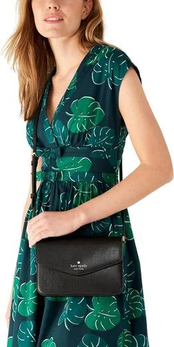 Vista 2 de Kate Spade New York Bolso cruzado de cuero Sadie sobre, Negro