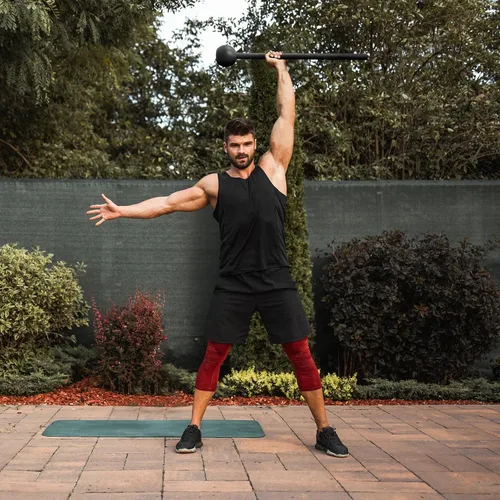 Vista 5 de POWER GUIDANCE Steel Mace Macebell - Entrenamiento de hierro fundido para entrenamiento de cuerpo completo, hombro, fuerza central, músculos