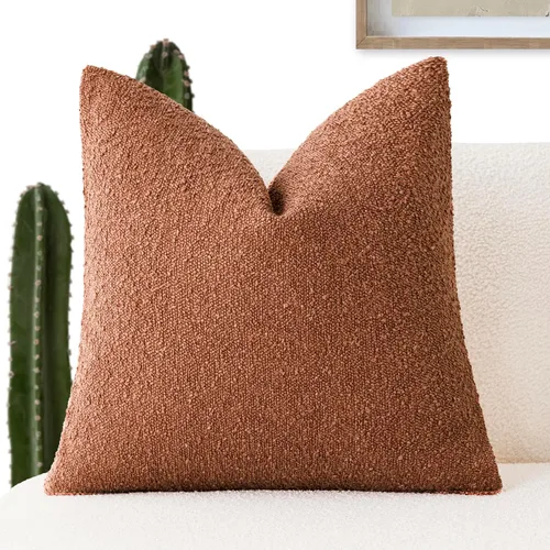 Vista 17 de Foindtower Fundas de almohada decorativas con textura de boucle, fundas de almohada sólidas, neutrales, suaves y acogedoras para silla, sofá