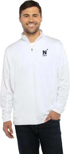Vista 14 de Vantage Apparel Sudadera estándar universitaria micro malla de rendimiento negro con cremallera de 1/4 para hombre