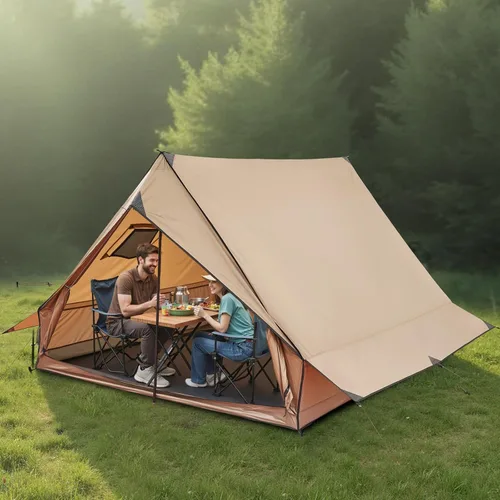 Vista 8 de VEVOR Tienda Caliente, Tiendas de Campaña Tipi Calientes con Toma para Estufa, Tiendas de Campaña Portátiles de Invierno con Faldón para Nieve