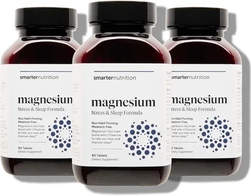 Vista 15 de Smarter Nutrition Complejo de magnesio – Glicinato de magnesio quelado con citrato, malato y L-teanina para dormir, relajación muscular y apoyo al