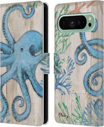 Vista 8 de Head Case Designs Officially Licensed Paul Brent Agate Mermaid Coastal Leather Wallet Case Compatible with Google Pixel 9 Pro XL