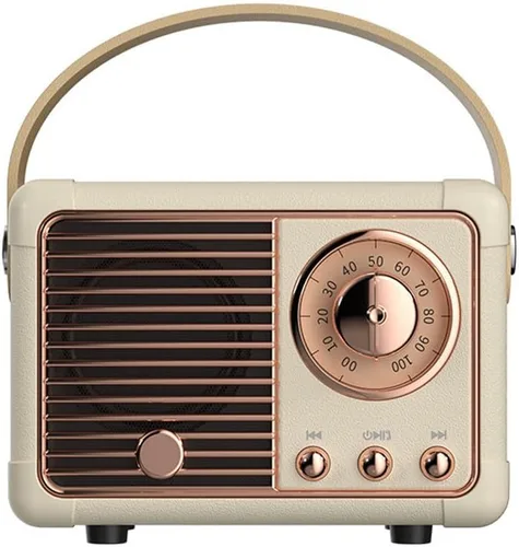 Vista 9 de Altavoz Bluetooth retro, altavoz Bluetooth inalámbrico, lindo estilo antiguo para cocina, dormitorio, oficina, fiesta, al aire libre, altavoz